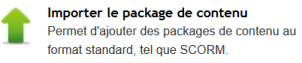 Importer un Package de contenu SCORM