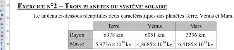 Capture d'écran d'un extrait de fenêtre de traitement de texte